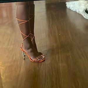 Fashion nova orange laced heels
